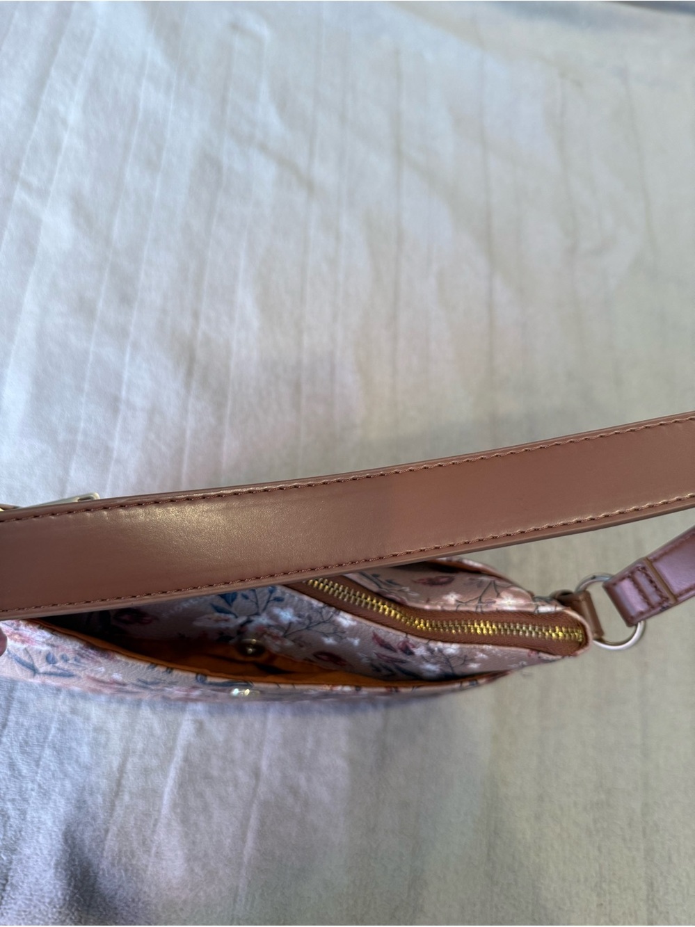 Fiorelli Floral Shoulder Bag Mauve Pink Printed Purse Feminine Everyday Handbag - Picture 7 of 10